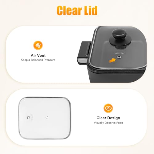 Electric Hot Pot with BBQ Grill - 2 In 1 Multifunctional Nonstick Shabu Featuring Separate Dual Temperature Control, 1200-1500W, 220V - Image 7