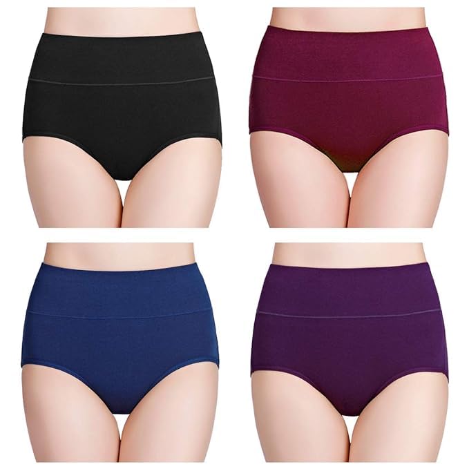 Hipster Seamless Panties for Women High Waist Cotton Panties (Pack of 4 High Waist Img 1 to 17)-image-7