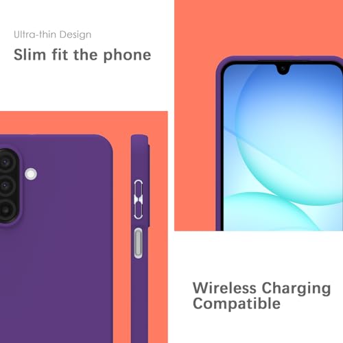 Image of YATWIN Silicone Case for Samsung Galaxy A17 4g /5g, Soft-Touch, Shockproof, DustProof, Antiskid Phone Cover for Samsung Galaxy A17 4g /5g - Purple