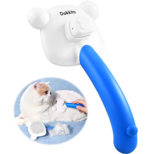 Cepillo para Perros y Gatos, Dokkita Cepillos Gatos Autolimpiante para Mascotas con Pelo Largo o Corto, Cepillo de Depilación Suave con un Clic, Cepillos para Masaje y Aseo de Perros y Gatos Cover