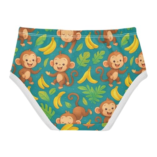 Joisal Cute Monkeys Bananas Green Girls Underwear Toddlers 2t Cotton Girl Panties Cute Print Kids Briefs Undies2