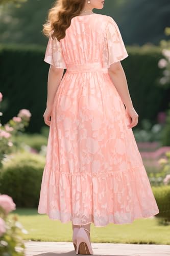 Image of Pinup Fashion Plus Size Wedding Guest Formal Cocktail A Line Long Dress