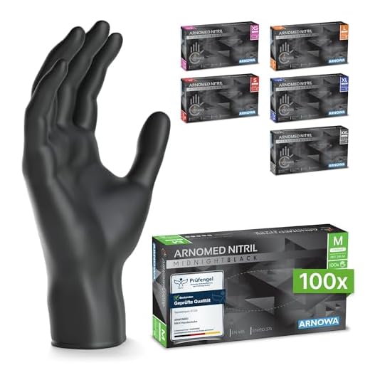 Papstar 10015 Handschuhe, Latex, schwarz, 7.50 x 24 x 12.50 cm 6 ARNOMED Einweghandschuhe Schwarz, Nitrilhandschuhe M, 100 Stück/Box, puderfrei & latexfrei, Einmalhandschuhe, Handschuhe in Gr. S, M, L & XL verfügbar