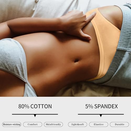 Image of CULAYII Women's Cotton Bikini Panties, High-Cut Full Coverage Stretch Cool Underwear for Women