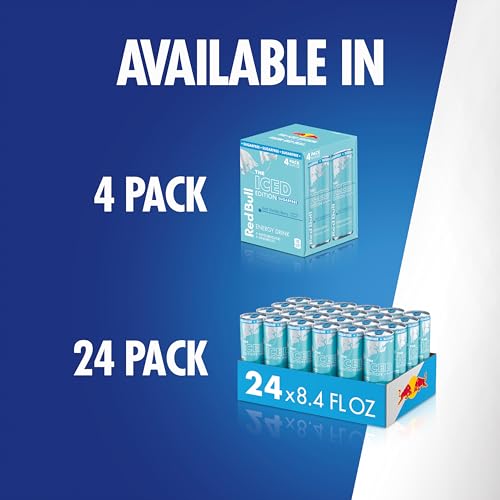 Image of Red Bull Iced Edition Sugarfree Energy Drink, Iced Vanilla Berry, 8.4 fl. oz., Pack of 8, with 80mg Caffeine, Taurine & B Vitamins