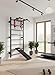 K-Sport: Trainingsset Sprossenwand + Dip Station, Klimmzugstange & Trainingsbank I Kraftstation mit Pull-Up Bar, Dip Stange & Hantelbank, inkl. E-Book