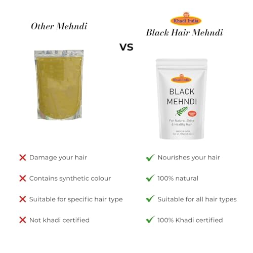 Image of Khadi 100% Pure & Natural Henna Powder - Organic Herbal Hair Color & Conditioner for Soft, Shiny & Strong Hair - 200g