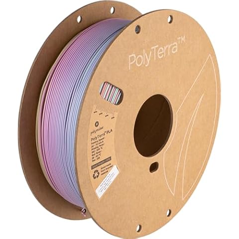 Polymaker Matte Rainbow PLA Filament 1.75mm, Multicolor Gradient PLA 3D Printer Filament 1.75 1kg - PolyTerra PLA Rainbow 3D Printing Filament, Dimensional Accuracy ± 0.03mm Cover