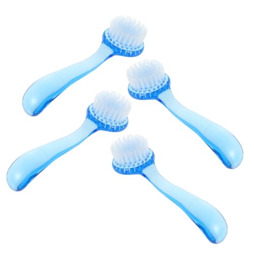 PartyKindom Deep Pore Scrub Brush Set 4pcs Face Cleaning Brush Makeup Travel Size Blackhead Exfoliator Spa Quality Random Color
