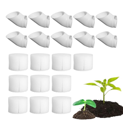 Kit de tazas hidropónicas, torre vertical de hidroponía, cesta de cultivo de PVC con esponja, sistema de cultivo sin suelo, contenedor de flores para el hogar, jardín, balcón