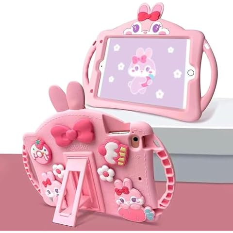 HDTOP for Samsung Galaxy Tab A9 Plus Case Cute Rabbit Gift Kids Girls Galaxy Tab A9+ Cases with Shoulder Straps Handle Tablet Cover Galaxy 11 Inch 2023 (SM-X210/X216/X218) (Pink) Cover