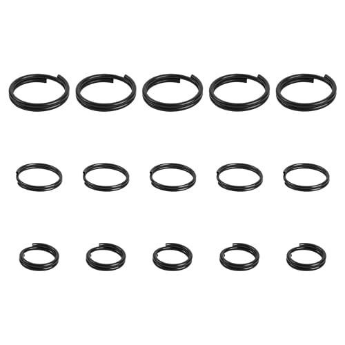 Eiodoni 15 Pcs Titanium Key Rings 10/12/15mm Lightweight