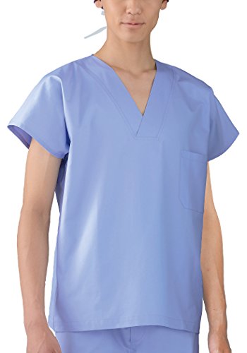 医療ユニフォームメンズ手術上衣 パープル KAZEN アプロン L 136-79