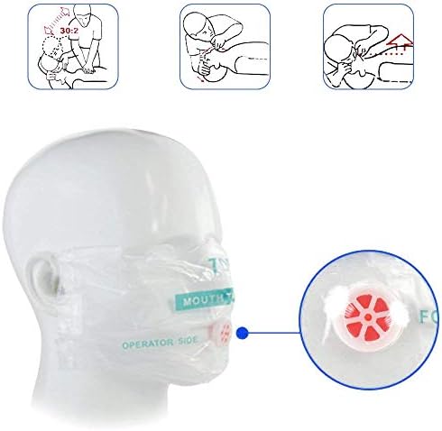 AOUTACC CPR Face Shield Mask, Keychain Mask Disposable Emergency Kit CPR Face Shields Pocket Mask for First Aid Cardiac Resuscitation Training
