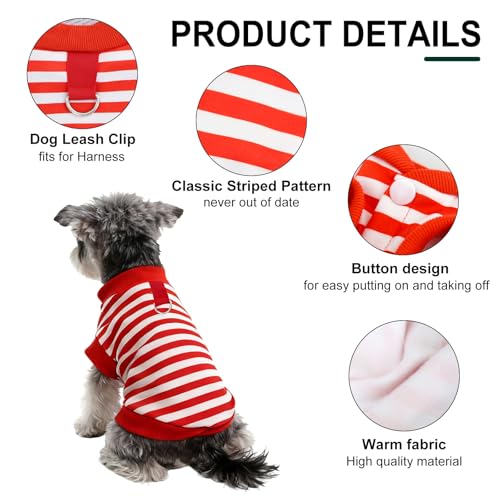 Ittokis Striped Dog Sweater, Puppy Sweaters for Small Dogs Boy Girl, Warm Stretchy Pets Coats Sweatshirt, Thick Warm Cozy Stretchy Sweater for Dog&Cat (Blue & White Strip, XS)