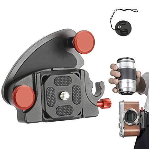 Gürtelclip Kamera Gurt ＆Objektivdeckel Halter, Kamera Gürtel Clip Quick Release Clip aus Aluminiumlegierung, Schnellverschluss Clip, für Canon