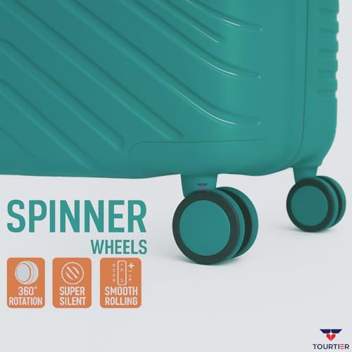 Image of Hard-Shell Luggage Trolley Bag with 360 Spinner Wheels, Large Capacity Travel Carry-On Suitcase (Style-1, Green, 20 inch 24 inch 28 inch)