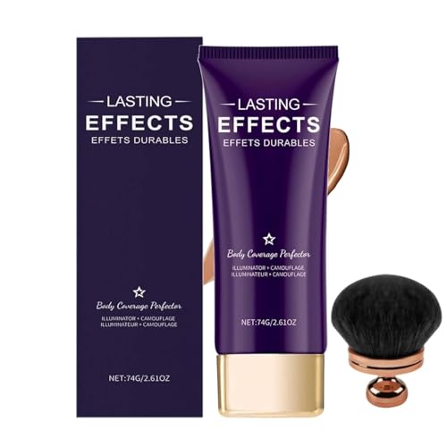 Perfector De Couverture Du Corps Longue Durée, Fond De Teint Jambes Waterproof Avec Pinceau De Maquillage, Fond De Teint pour Le Corps, Couverture De Tatouage...