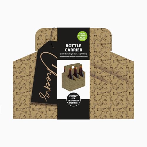 Eurowrap Beer Bottle Carrier with Cheers Gift Tag – 6 Bottle Holder for Craft Beer – Cardboard Gift Box for Dad, Father’s Day or Birthday – Eco Friendly & Recyclable - Image 2