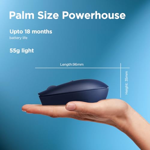Image of Lenovo 540 USB-C Compact Wireless Mouse (2400 DPI Sensor, 2.4GHz Wireless Nano USB, 4-Button (left click, right click, scroll click, DPI)|Ambidextrous Design | 3 Year Warranty |Abyss Blue), GY51D20871