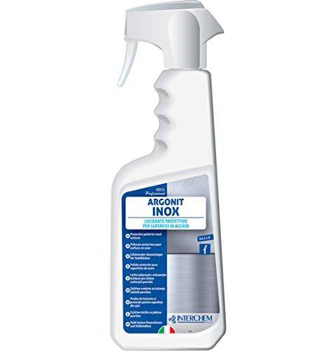 Argonit Inox detergente lucidante per acciaio inox pulitore protettivo senza aloni - Confezione : 6 flaconi spray da 750 ml.