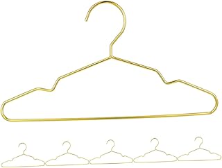 6個ゴールドミニハンガー ドール衣類用 小型ハンガー おしゃれな人形服掛け アクセサリー 用 かわいい装飾アイテム