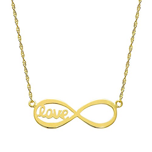 10k Yellow Gold Love Forever Infinity Necklace - Style 1