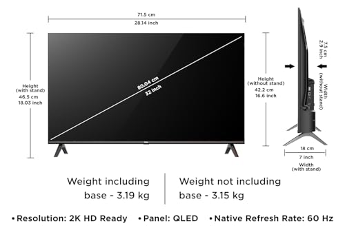 Image of TCL 80 cms (32 inches) V4C Series HD Ready Smart QLED Google TV 32V4C