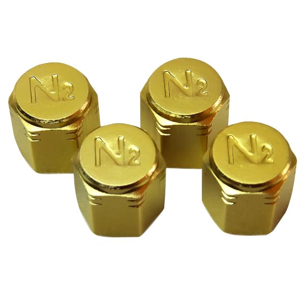 Amazon | アルミ製エアーバルブキャップ4個セット金 ゴールド 窒素ガス