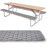 OUGPIU 2 Stück Bierbank-Auflage,Sitzauflage Bierzeltgarnitur Gepolstert,1cm Dicke Bierbank Polster mit Elastischen Bändern,Bierbänke Kissen,Waschbare Festzeltgarnitur Sitzauflage (25x220cm)