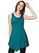 Lock and Love LL WT671 Womens Handkerchief Hem Tank Tunic Top L Teal
