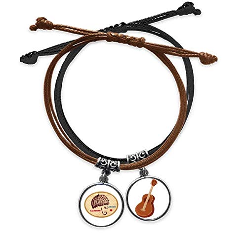 Pulsera de cuerda y cuero guitarra Londres con ajuste cómodo y duradero