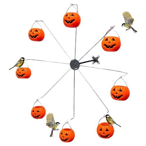 Mangiatoia Per Uccelli A Forma Di Ruota Panoramica - Ciotola Da Esterno Con 8 Scomparti, Distributore Di Cibo | Accessorio Da Giardino Per Balcone, Patio, Passeri, Fringuelli, Rondini, Decorazione Res