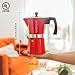 GROSCHE Milano Stovetop Espresso Maker Moka Pot 9 espresso Cup, 15.2 oz, Red - Cuban Coffee Maker Stove top coffee maker Moka Italian espresso greca coffee maker brewer percolator