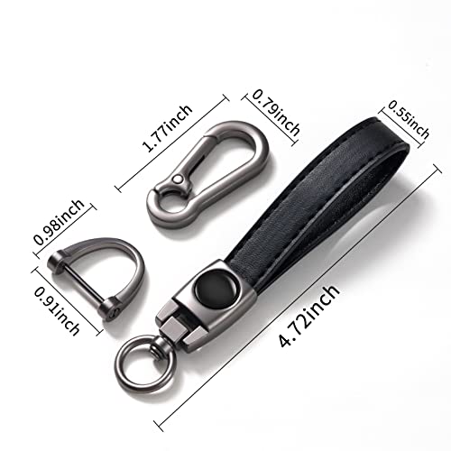Lubolan  Leather Car Keychain Set For Chevrolet Silverado Colorado Tahoe Malibu Suburban Camaro Cruze Equinox Sonic R Men's And Women's Family Presents Keychain Keyring Lanyard Accessories (Black) #TOP1