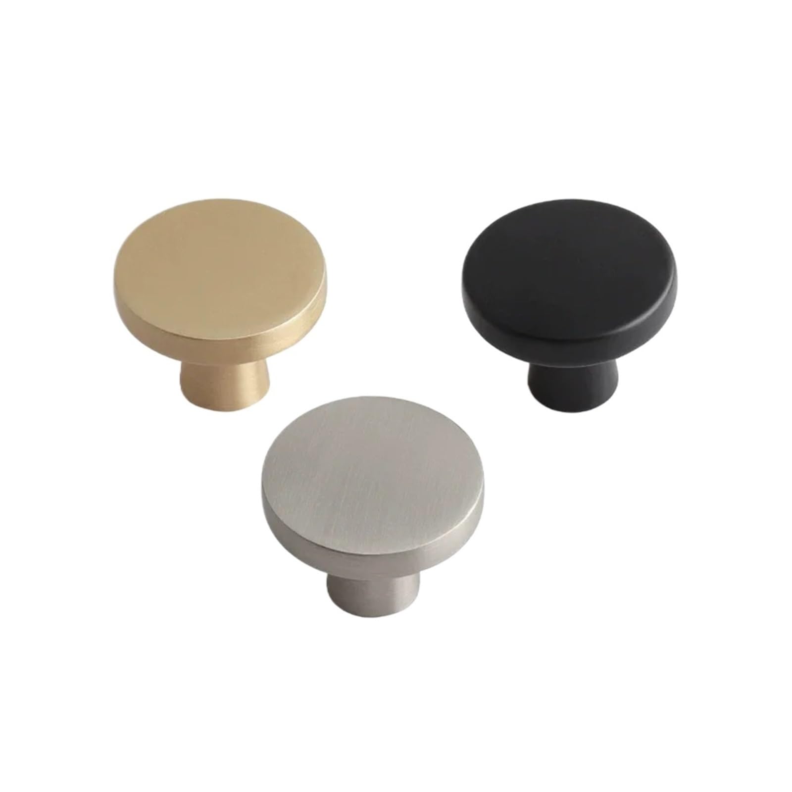 Xavren Gold Knob Round Cabinet Knobs 6Pcs Zinc Alloy Round Drawer Knobs For Kitchen