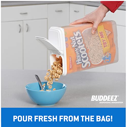 Buddeez All Purpose Kitchen Organization Bag In Storage Container For Cereal, Flour, Sugar, Rice, 4 Qt, White Lid #TOP2
