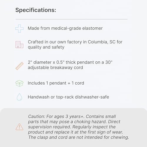ARK Chewable Ring Necklace, Chew Necklaces for Sensory Kids and Adults, Oral Fidget for Autism, ADHD, SPD, Anxiety, Medical-Grade Sensory Chew Necklace, Standard, Softest, Light Grey - Image 8