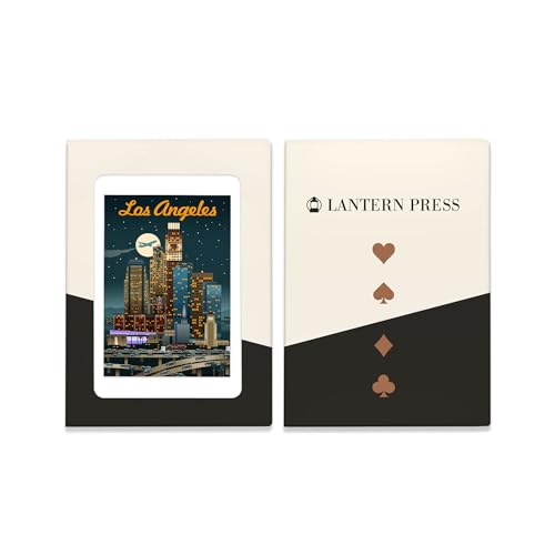 Lantern Press Los Angeles, California, Retro Skyline, Naipes Póker miniatura 4