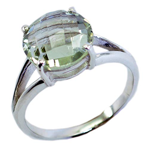 Bague en argent avec améthyste verte authentique pour soirée et quotidien