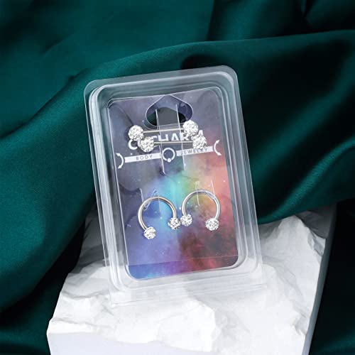 Cocharm 4Pcs G23 Solid Titanium Nipple Rings 14G White Nipple Rings Horseshoes Nipple Hoop Hypoallergenic Nipple Piercing For Women Cute Small Diamond Paved Nipple Barbells #TOP5