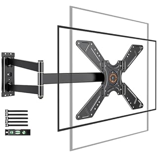 Supporto TV Parete Braccio Extra Lungo 850mm WHYFONE 180° Rotazione Supporto TV Monitor per LCD/LED da 32 a 75 Pollici, Braccio TVs Girevole Inclinazione Estensibile Fino a 50kg Max. VESA 600x400mm