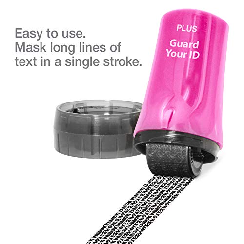 Image of Guard Your ID Advanced 2.0 Rollers Identity Privacy Marker for Blocking Out Address, Private, Prescription Information (Regular 3-Pack, Pink)