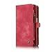 Produktbild iPhone 6/6s 4,7"Case Hülle Geldbörse mit Kartenfächer,Rot, Geldscheinfach mit Reißverschluss Premium abnehmbar Magnet Handy Schutzhülle