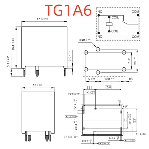 Relé TG1A6-12V ACTG1A4A07 microcomponente de conmutación automatizada 2