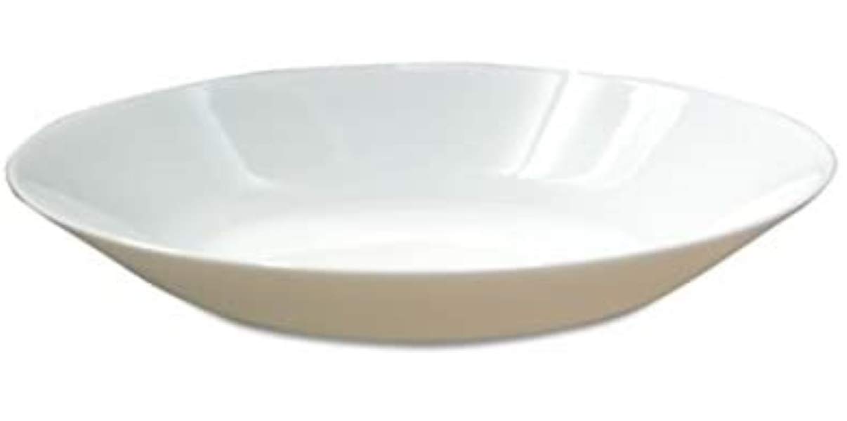India Bazaar Series Regular, White Pearl 6-Piece 8.5" Round Plate Set Soup Plate (Set of 6)