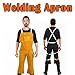 BE-TOOL Leather Welding Work Apron Heat Flame Resistant Cowhide Blacksmith Aprons Heavy Duty Welding Jacket with Tool Pockets for Welders Men Women, Adjustable