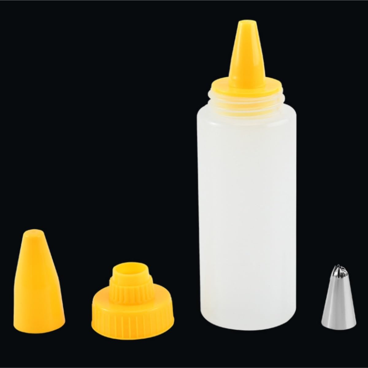 Butelka Ściskania Butelka Z Przyprawami Do Wielokrotnego Napełniania, Sos Sałatkowy, Ketchup, Syrop, Pojemnik Wyciskania. Opakowanie Zawiera 5 Sztuk Naczynia Obiadowe(Yellow)