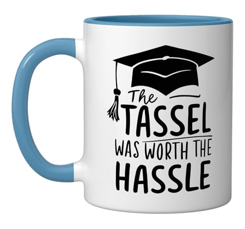 Taza de cerámica con diseño Graduation Tassel color azul/blanco miniatura 1
