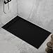Piatto doccia nero, in mineralmarmo, con effetto pietra ardesia, serie Lisboa, slim 3 cm, rivestito di Gelcoat, antiscivolo